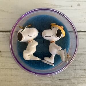 5/$25 Vintage Peanuts Miniature Hanging Ornament Ice Skating Snoopy